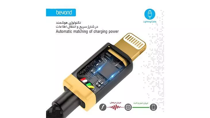 کابل شارژ 3 متری Beyond مدل BA-533 USB TO LIGHTNING