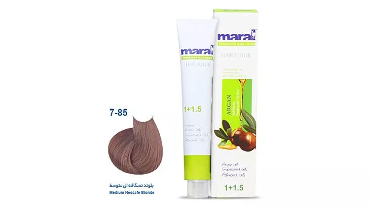 رنگ مو مارال maral بلوند نسکافه ای متوسط شماره ۸۵-۷ با تخفیف ویژه