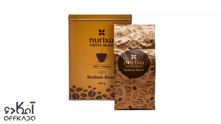 دانه قهوه بوداده ملایم عربیکا نوریکسو ۲۰۰ گرمی  nurixo Arabica Medium Roosted Coffee Beans با بهترین کیفیت و مناسب ترین قیمت