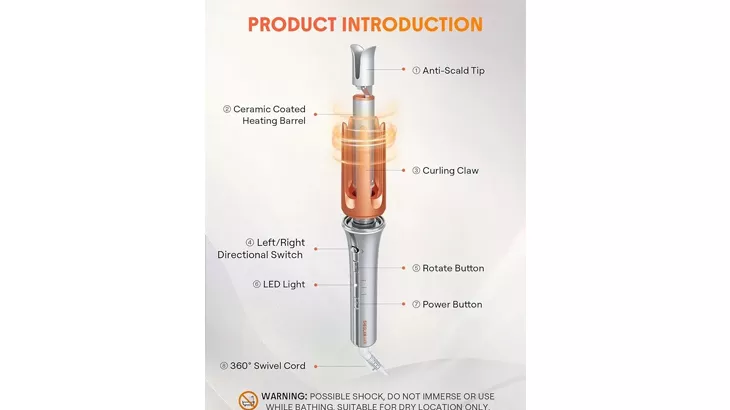دستگاه فر کننده مو شیگلم sheglam سایز 32mm با ضمانت اصالت و سلامت کالا