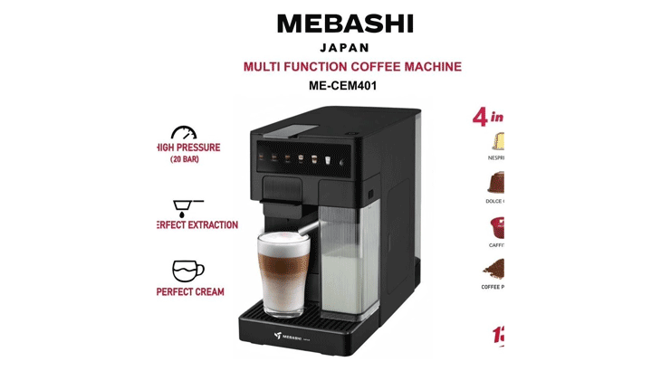 نسپرسو و اسپرسوساز مباشی مدل MEBASHI ME-CEM401 با ضمانت اصالت و سلامت کالا با 12 ماه گارانتی شرکتی